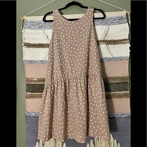 Mauve and Ivory Polkadot Dress (size 16)